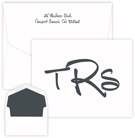 Anthony Monogram Oversized Note Cards by Embossed Graphics Anthony Monogram Oversized Note Cards by Embossed Graphics