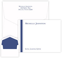 Stately Striped Correspondence Cards by Embossed Graphics