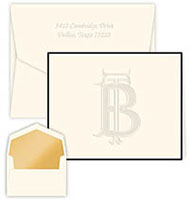 Unity Two Letter Monogram Embossed Note Cards by Embossed Graphics