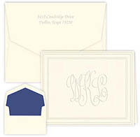 Tradition Monogram Embossed Note Cards by Embossed Graphics