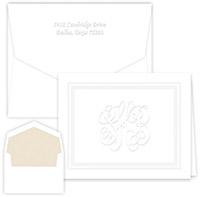 Coventry Monogram Embossed Note Cards by Embossed Graphics