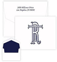 Unity Two Letter Monogram Note Cards by Embossed Graphics