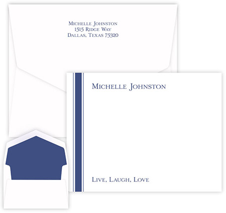 Stately Striped Correspondence Cards by Embossed Graphics