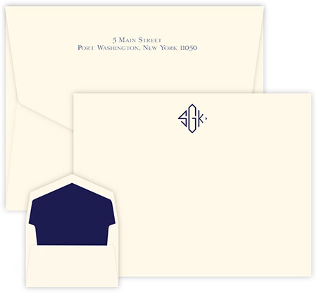 Delavan Monogram Apex Correspondence Cards by Embossed Graphics