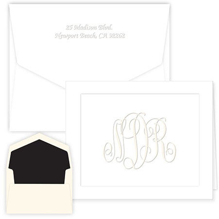Knightsbridge Monogram Embossed Note Cards by Embossed Graphics
