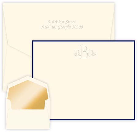 Wheaton Monogram Embossed Correspondence Cards by Embossed Graphics