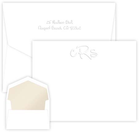 Anthony Monogram Embossed Correspondence Cards by Embossed Graphics