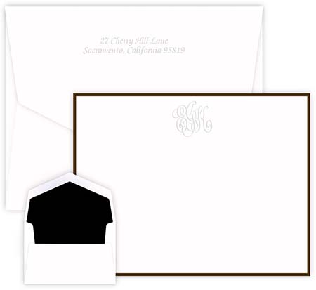 Classic Monogram Apex Embossed Correspondence Cards by Embossed Graphics