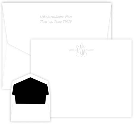Virginia Monogram Apex Embossed Correspondence Cards by Embossed Graphics