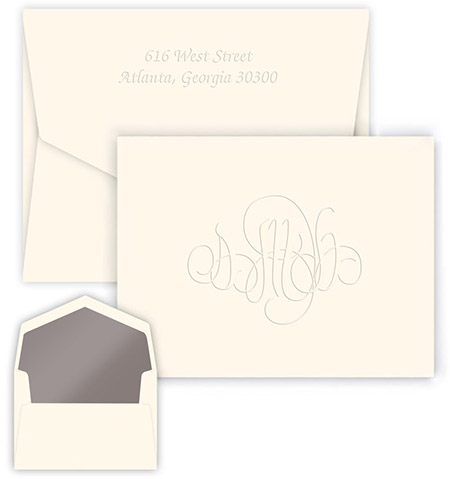 Firenze Monogram Embossed Note Cards by Embossed Graphics
