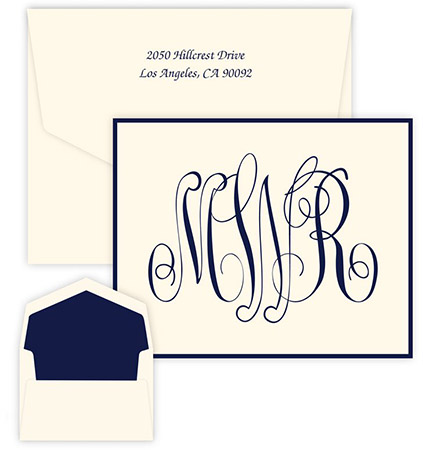 Henley Monogram Note Cards by Embossed Graphics
