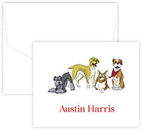 Dogs Folded Note Cards by Embossed Graphics