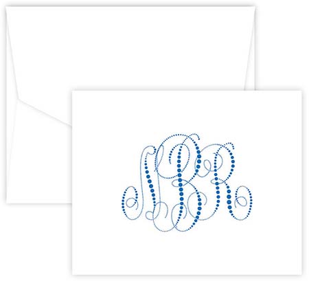 Pearl String Monogram Folded Note Cards by Embossed Graphics Pearl String Monogram Folded Note Cards by Embossed Graphics