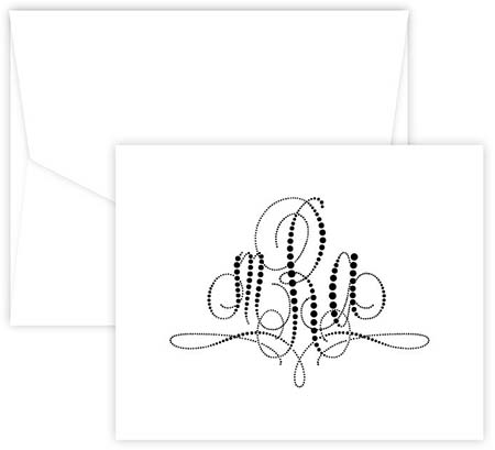 Pearls of Paris Monogram Folded Note Cards by Embossed Graphics Pearls of Paris Monogram Folded Note Cards by Embossed Graphics