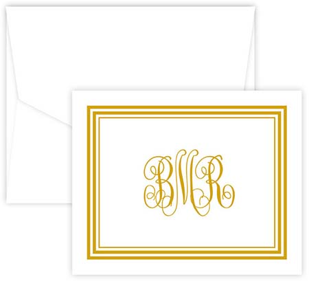 Aspen Monogram Folded Note Cards by Embossed Graphics