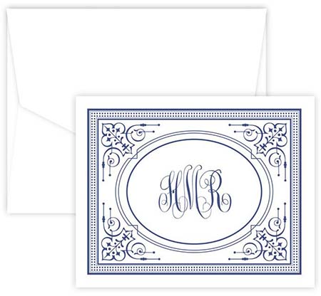 Royalty Monogram Folded Note Cards by Embossed Graphics
