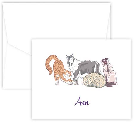 Cats Folded Note Cards by Embossed Graphics Cats Folded Note Cards by Embossed Graphics