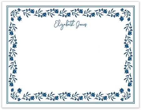 Stationery/Thank You Notes - Solid Floral Border | Flower & Vine