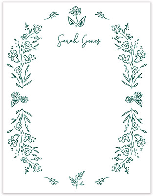 Stationery/Thank You Notes - Botanical Line Art | Flower & Vine