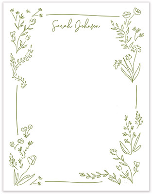 Stationery/Thank You Notes - Floral Linework | Flower & Vine