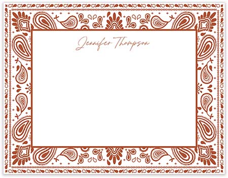 Stationery/Thank You Notes - Paisley Bandana (Flat) | Flower & Vine