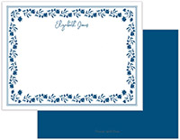 Stationery/Thank You Notes - Solid Floral Border | Flower & Vine
