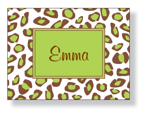 Inkwell - Folded Note Stationery (Leopard Box Lime)