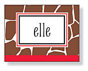 Inkwell - Folded Note Stationery (Giraffe Red)
