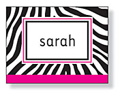 Inkwell - Folded Note Stationery (Zebra Pink)