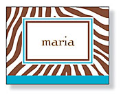 Inkwell - Folded Note Stationery (Zebra Blue)