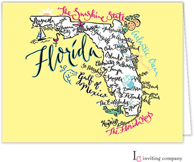 Inviting Co. - Stationery/Thank You Notes (Florida Map)
