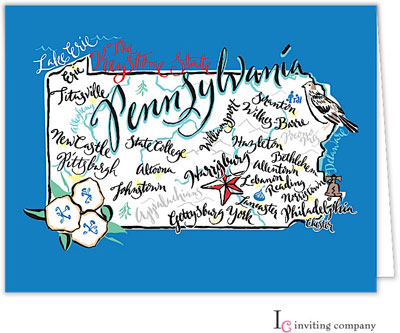 Inviting Co. - Stationery/Thank You Notes (Pennsylvania Map) Inviting Co. - Stationery/Thank You Notes (Pennsylvania Map)