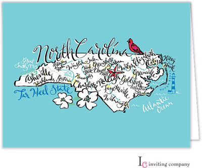 Inviting Co. - Stationery/Thank You Notes (North Carolina Map)
