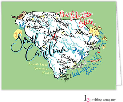 Inviting Co. - Stationery/Thank You Notes (South Carolina Map)