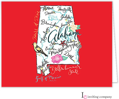 Inviting Co. - Stationery/Thank You Notes (Alabama Map)