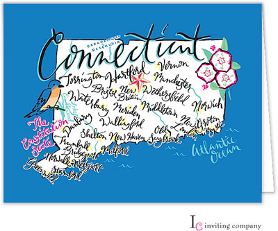 Inviting Co. - Stationery/Thank You Notes (Connecticut Map)