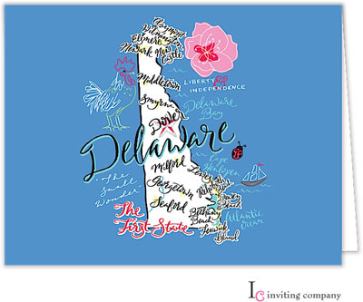 Inviting Co. - Stationery/Thank You Notes (Delaware Map)