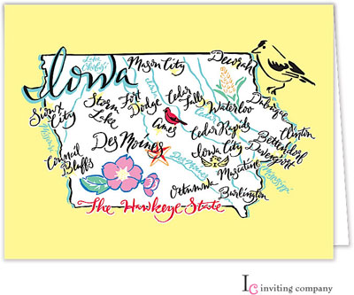 Inviting Co. - Stationery/Thank You Notes (Iowa Map)