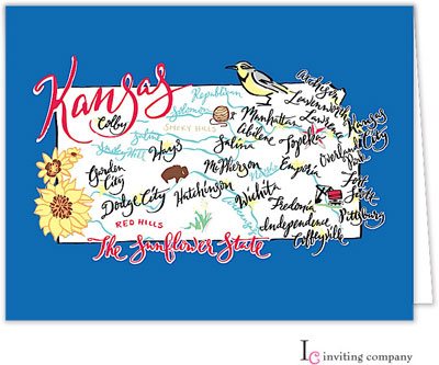 Inviting Co. - Stationery/Thank You Notes (Kansas Map)