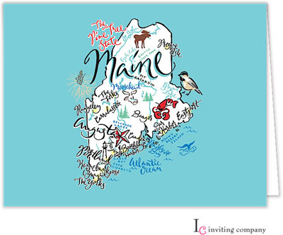 Inviting Co. - Stationery/Thank You Notes (Maine Map)