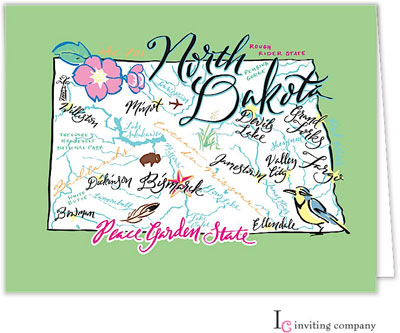 Inviting Co. - Stationery/Thank You Notes (North Dakota Map)