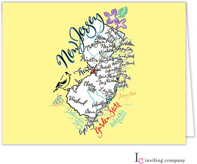 Inviting Co. - Stationery/Thank You Notes (New Jersey Map)