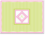 Chatsworth Just Exquisite - Stationery/Thank You Notes (Pink Monogram Stripes)