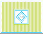 Chatsworth Just Exquisite - Stationery/Thank You Notes (Blue Monogram Stripes)