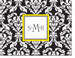 Chatsworth Just Exquisite - Stationery/Thank You Notes (Black Damask)