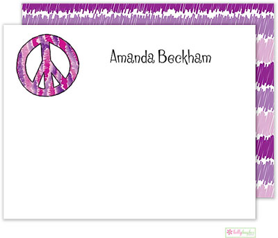 Stationery/Thank You Notes by Kelly Hughes Designs (Peace Out Purple)
