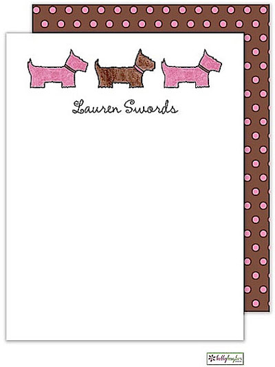 Stationery/Thank You Notes by Kelly Hughes Designs (Preppy Pups In Pink)