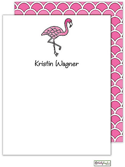 Stationery/Thank You Notes by Kelly Hughes Designs (Pink Flamingo)