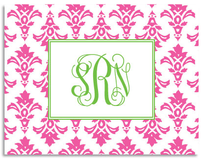 Stationery/Thank You Notes by Kelly Hughes Designs (Pink Damask)
