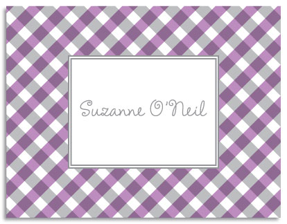 Stationery/Thank You Notes by Kelly Hughes Designs (Purple Gingham)